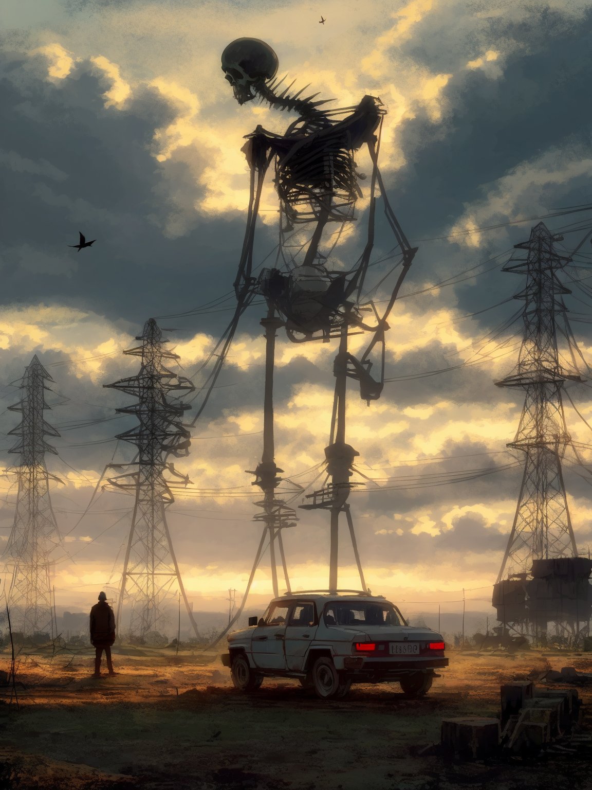 15971-3806920618-DarkSpheraStyle, outdoors, sky, cloud, no humans, glowing, bird, cloudy sky, ground vehicle, motor vehicle, science fiction, mon.jpg